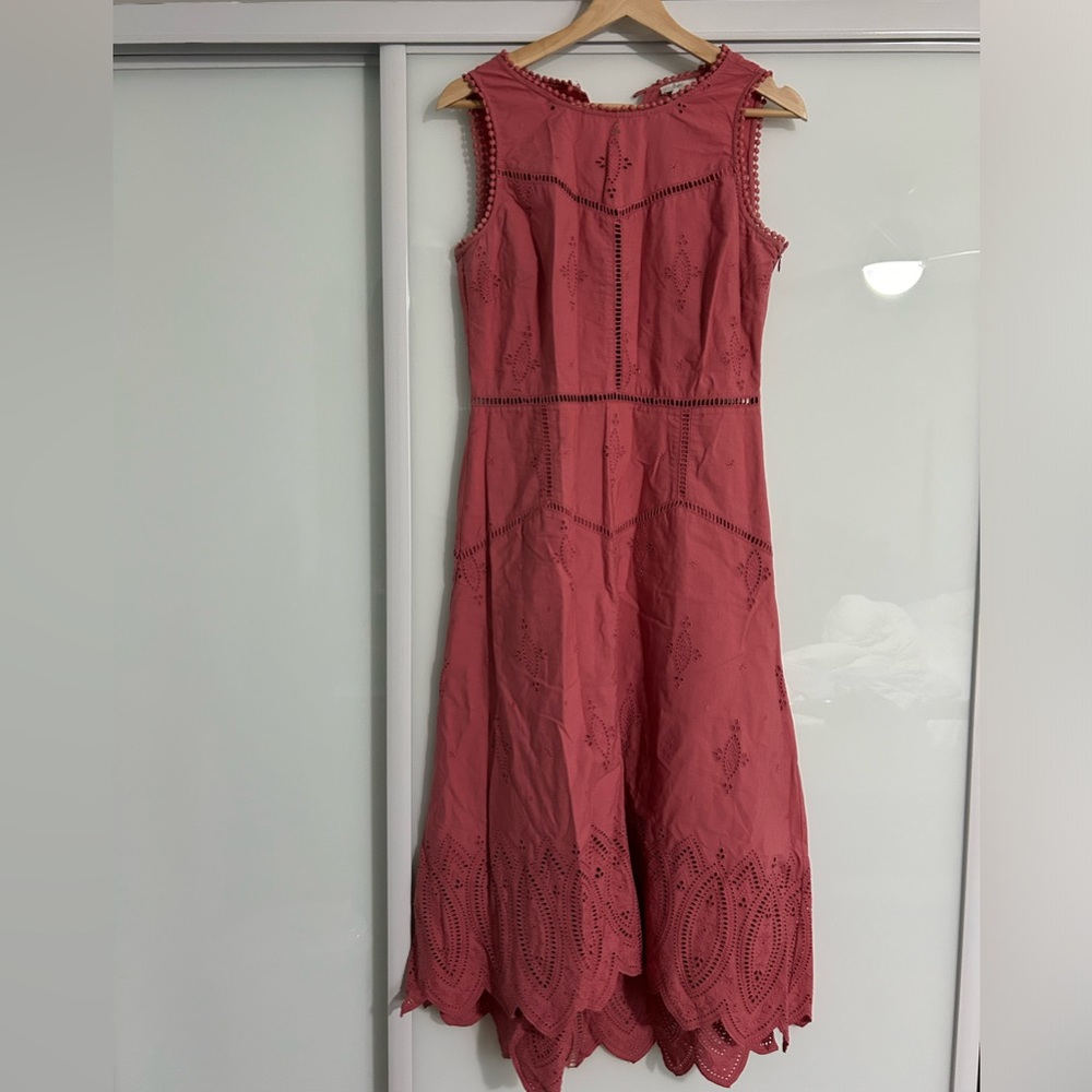 Eyelet midi dress